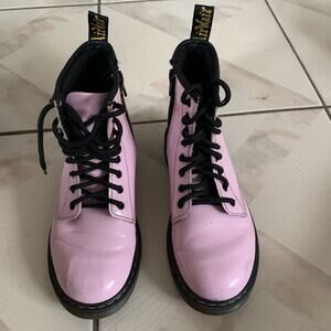 Dr. Doc Martens Girls Pale Pink Boots 1460 J Patent Leather Youth Size 3US